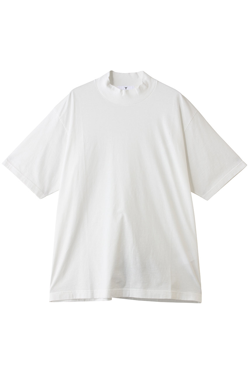 イレーヴ/YLEVEの【UNISEX】【Y】ORGANIC COTTON  JERSEY モック ネック ショートスリーブ Tシャツ(ホワイト/16552 66310)