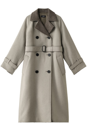 イレーヴ/YLEVEのダブルフェイスウールメルトンベルテッドコート