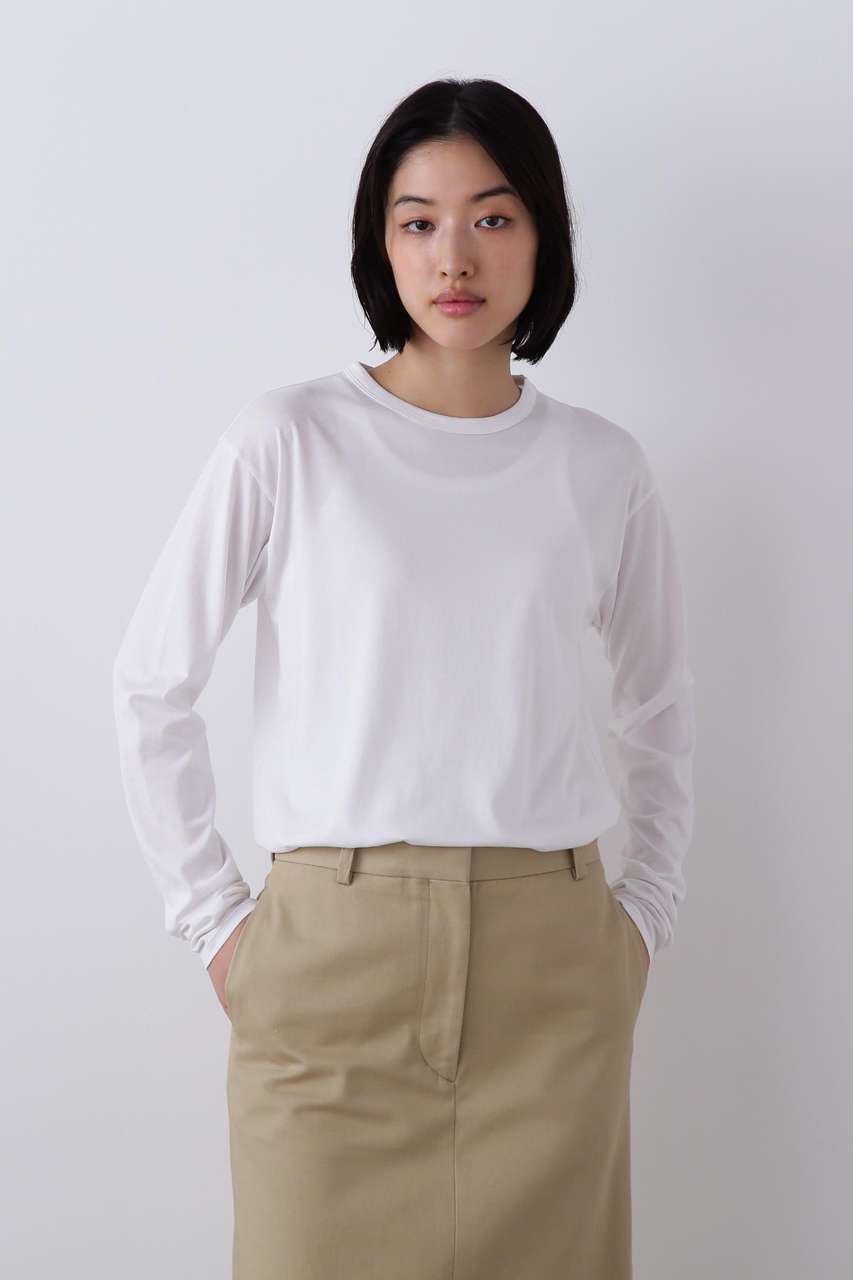 イレーヴ/YLEVEのYLEVE / ELS GV COTTON LONG SLEEVE T-SHIRT(ホワイト/1686166024)