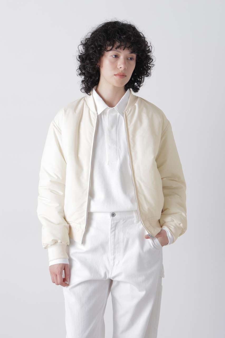 YLEVE Ｙ / [UNISEX] RECYCLE HIGH DENSITY POLYESTER PADDED BLOUSON (ホワイト, L) イレーヴ ELLE SHOP