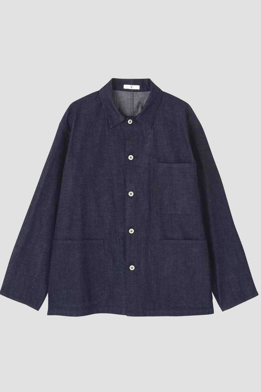 YLEVE Ｙ / [UNISEX] ORGANIC COTTON LIGHT DENIM COVERALL JACKET (ネイビー, L) イレーヴ ELLE SHOP