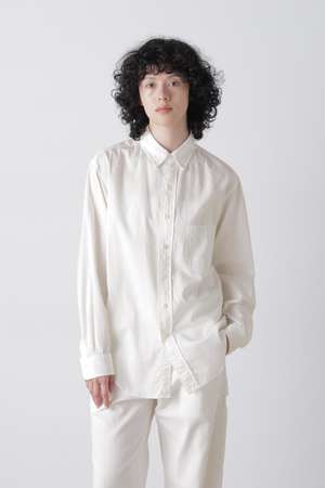 イレーヴ/YLEVEのＹ /  [UNISEX] ORGANIC COTTON WASHER SATIN BD SHIRT(110400/110403)