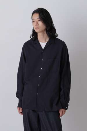 イレーヴ/YLEVEのＹ /  [UNISEX] BRUSHED ORGANIC COTTON TENCEL OPEN COLLAR SHIRT(110400/110403)