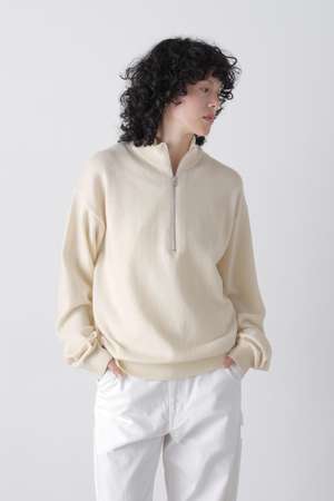 イレーヴ/YLEVEのＹ /  [UNISEX] NONMULESING WOOL HALF ZIP KNIT PULLOVER(110300/110301)