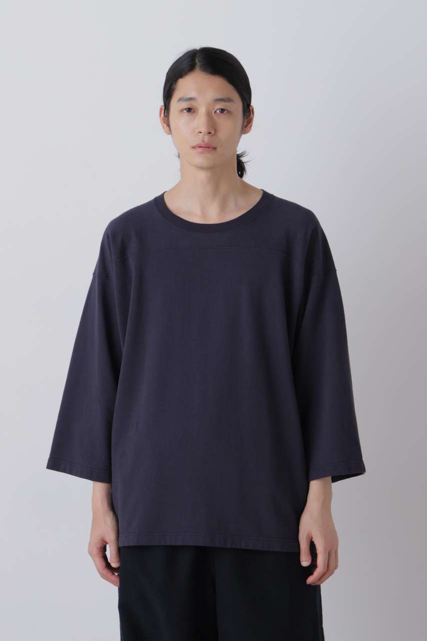 YLEVE Ｙ / [UNISEX] ORGANIC COTTON BLEND LIGHT WEIGHT FLEECE FOOTBALL T (ネイビー, L) イレーヴ ELLE SHOP