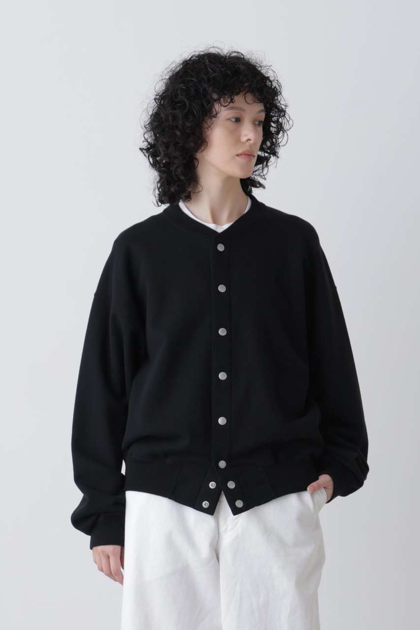 YLEVE Ｙ / [UNISEX] ORGANIC COTTON HEAVY WEIGHT FLEECE SNAP CARDIGAN (ブラック, M) イレーヴ ELLE SHOP