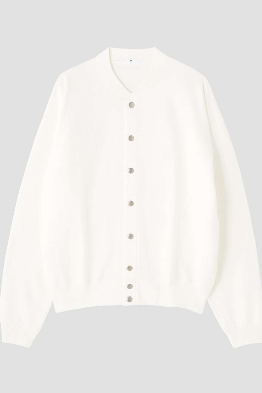 YLEVE Ｙ / [UNISEX] ORGANIC COTTON HEAVY WEIGHT FLEECE SNAP CARDIGAN (ホワイト, M) イレーヴ ELLE SHOP