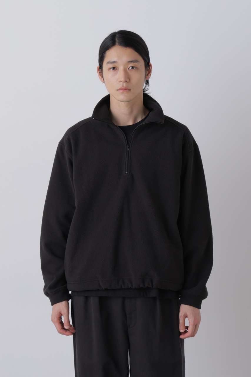 YLEVE Ｙ / [UNISEX] RECYCLE POLYESTER FLEECE HALF ZIP PULLOVER (ブラック, S) イレーヴ ELLE SHOP