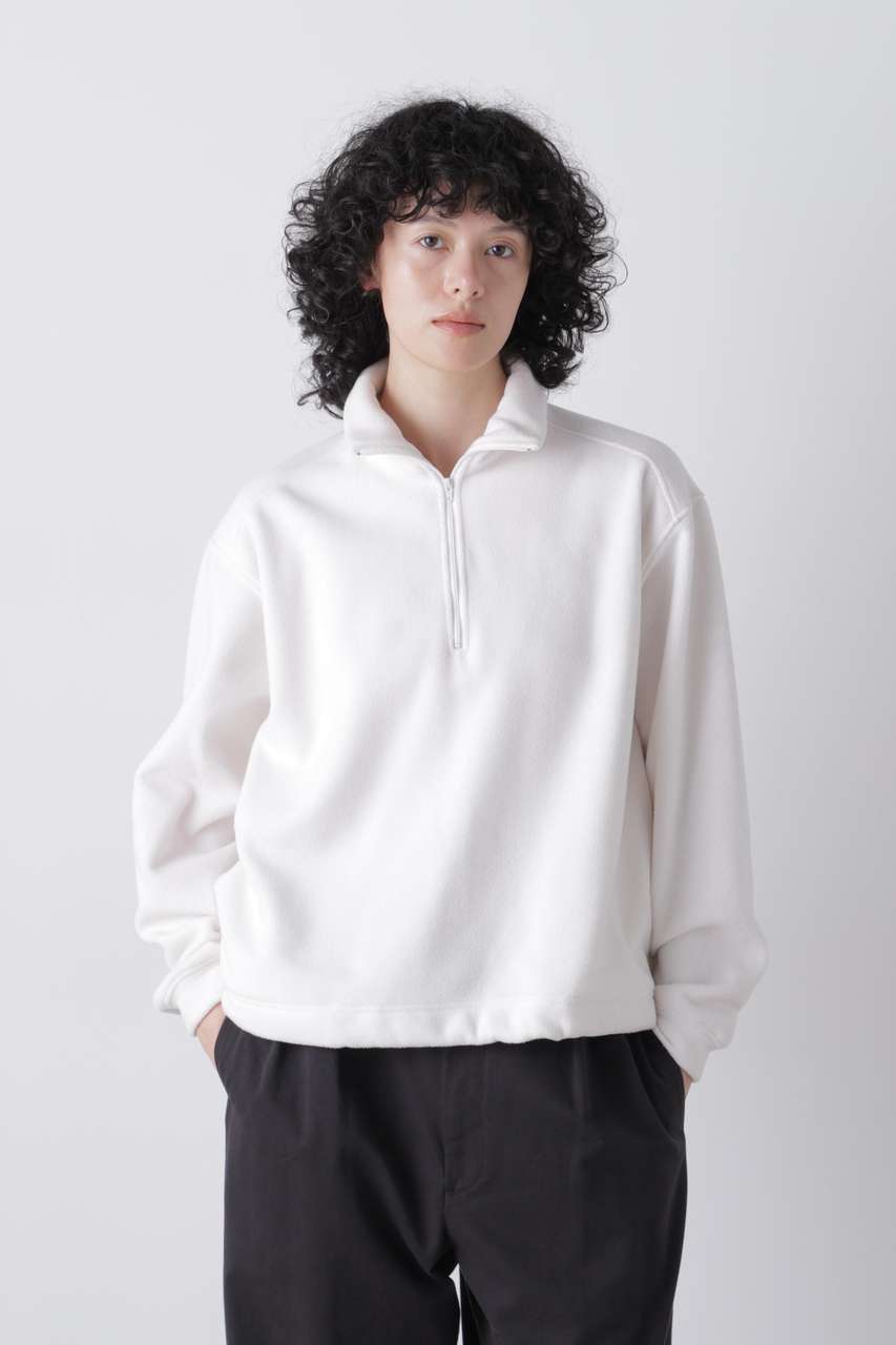 YLEVE Ｙ / [UNISEX] RECYCLE POLYESTER FLEECE HALF ZIP PULLOVER (ホワイト, M) イレーヴ ELLE SHOP
