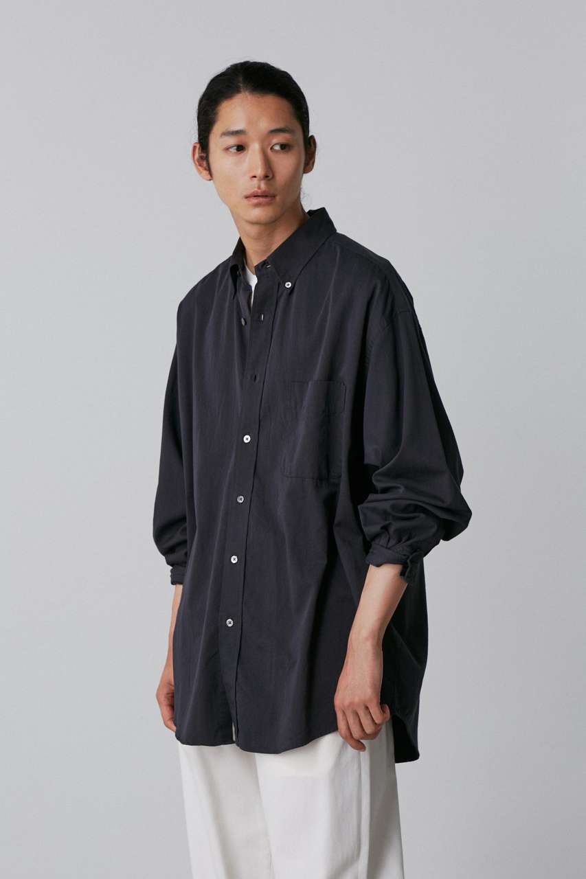 イレーヴ/YLEVEのＹ / ORGANIC COTTON WASHER SATIN SHIRT(ネイビー/1655150385)
