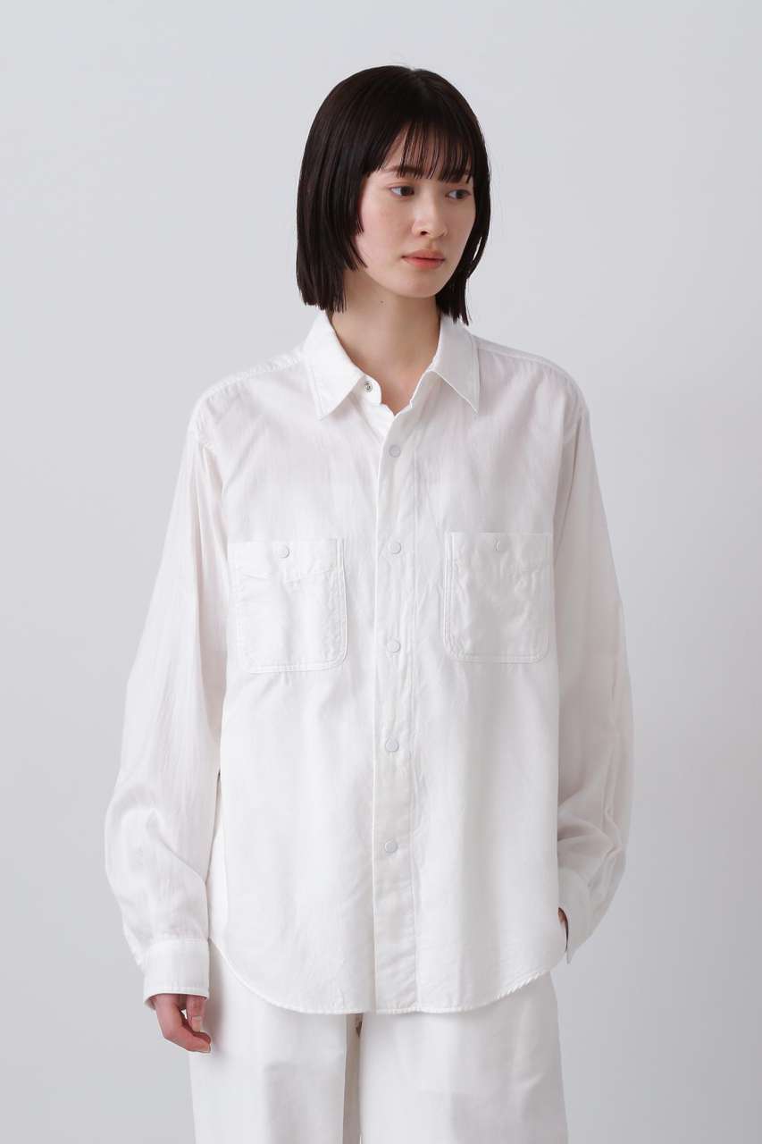 イレーヴ/YLEVEのＹ /  BRUSHED ORGANIC COTTON TENCEL SNAP SHIRT(ホワイト/1655250416)