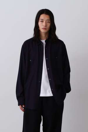 イレーヴ/YLEVEのＹ /  BRUSHED ORGANIC COTTON TENCEL SNAP SHIRT(110400/110403)