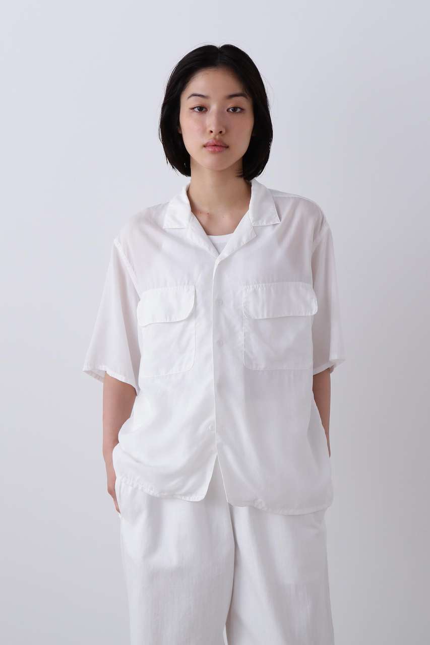 イレーヴ/YLEVEのＹ / TENCEL POPLIN OPEN COLLAR SHIRT(ホワイト/1656150433)
