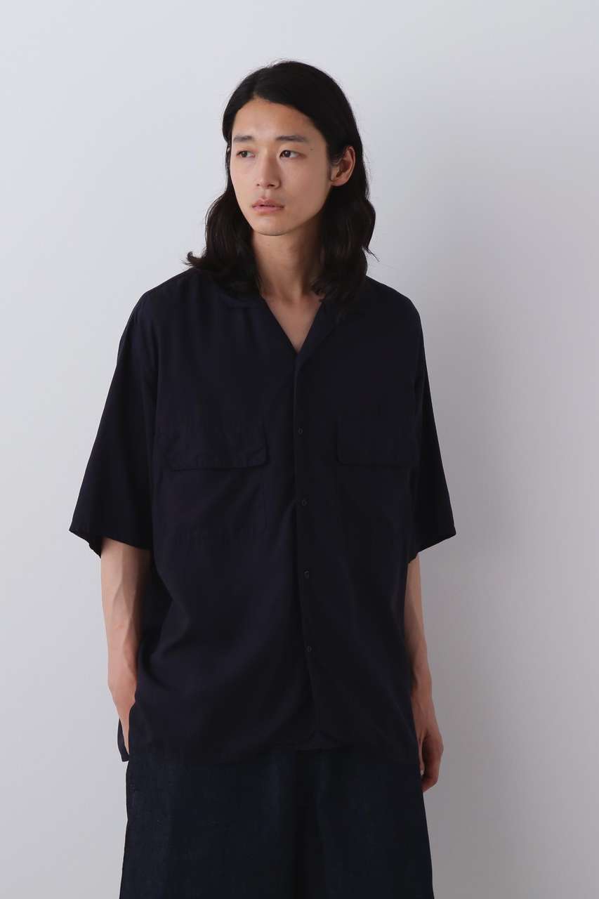 イレーヴ/YLEVEのＹ / TENCEL POPLIN OPEN COLLAR SHIRT(ネイビー/1656150433)