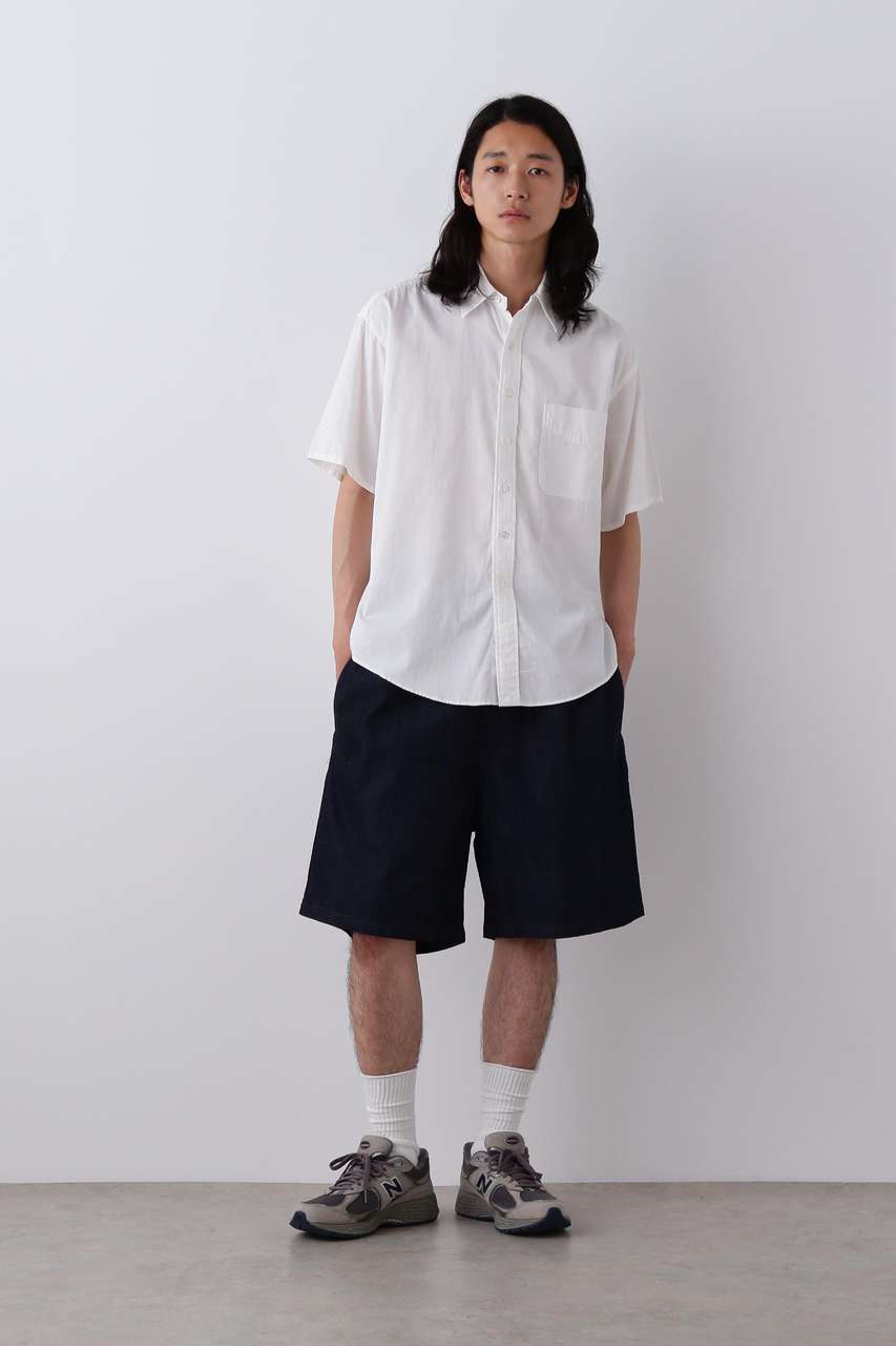 イレーヴ/YLEVEのＹ / ORGANIC COTTON WASHER SATIN SHORT SLEEVE SHIRT(ホワイト/1656150438)