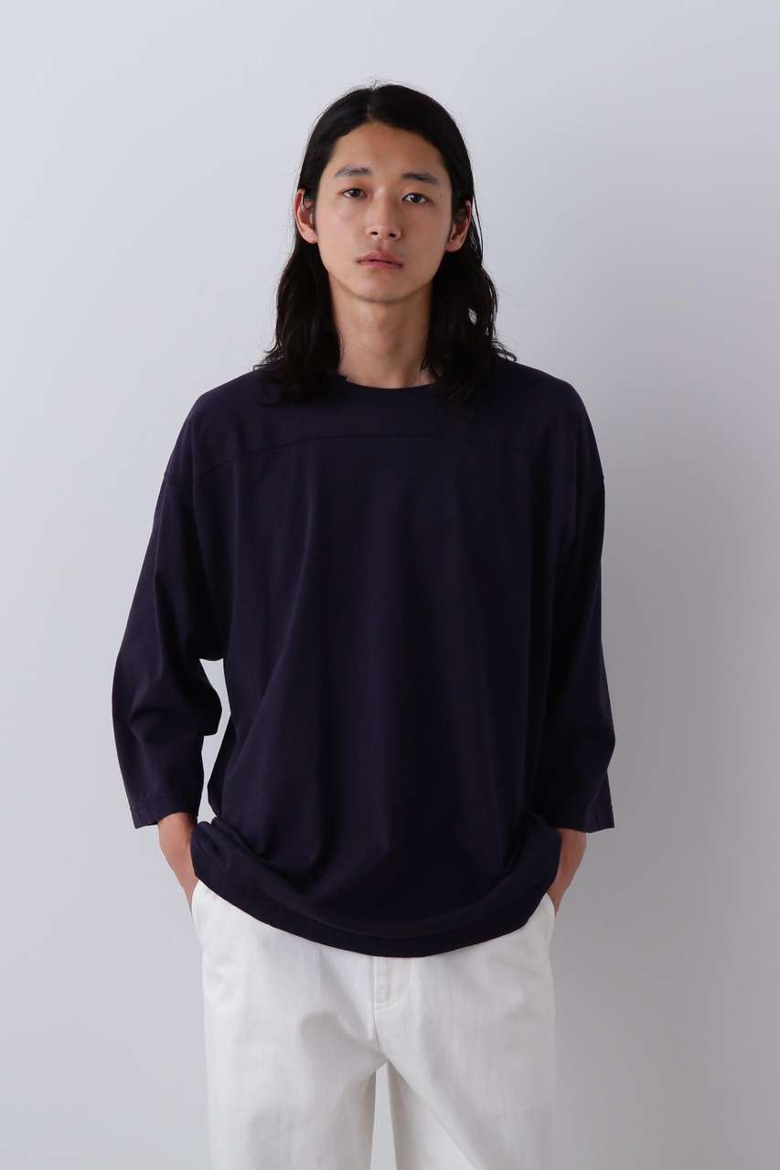 イレーヴ/YLEVEのＹ / ORGANIC COTTON JERSEY FOOTBALL T-SHIRT(ネイビー/1656166440)