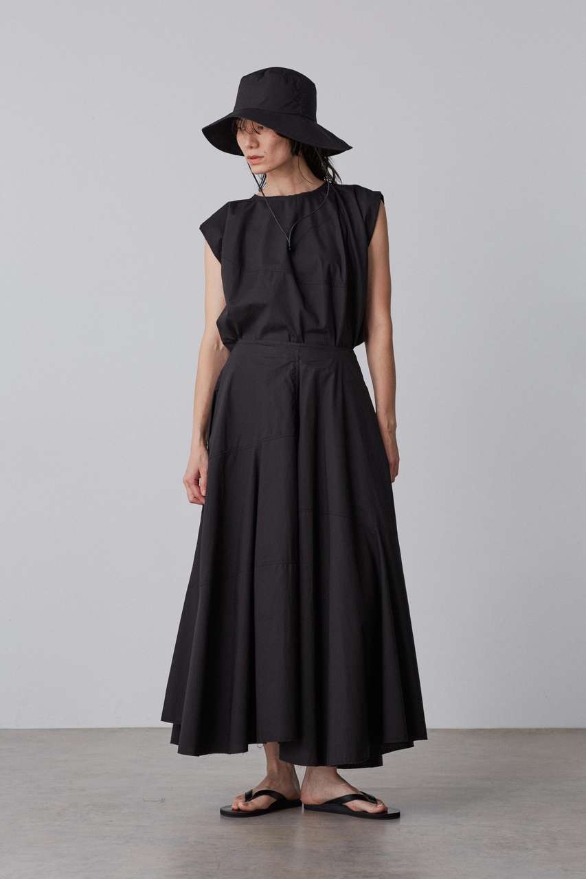 イレーヴ/YLEVEのYLEVE / SUVIN COTTON TYPEWRITER SKIRT(ブラック/1685130081)