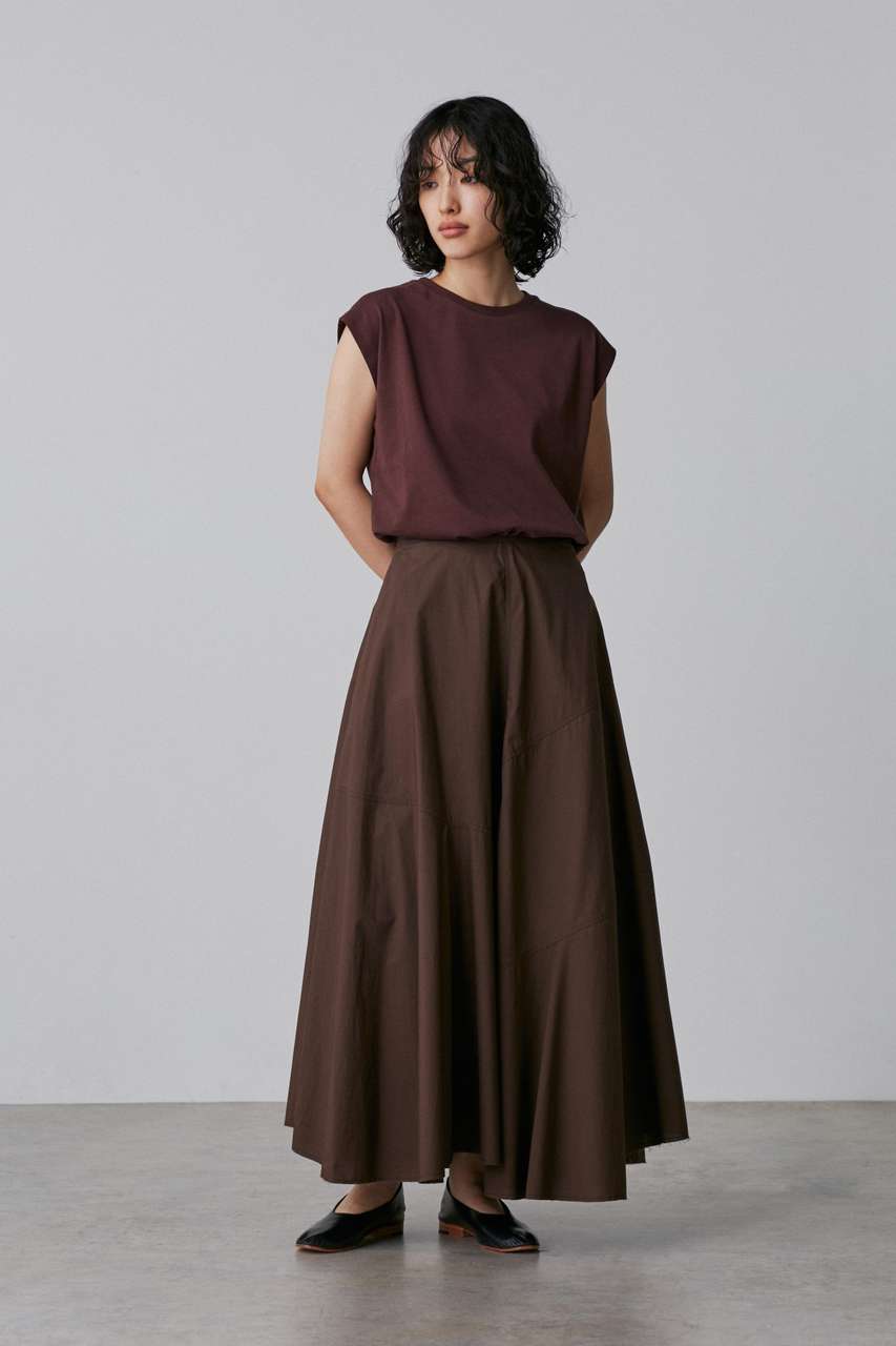 イレーヴ/YLEVEのYLEVE / SUVIN COTTON TYPEWRITER SKIRT(ブラウン/1685130081)