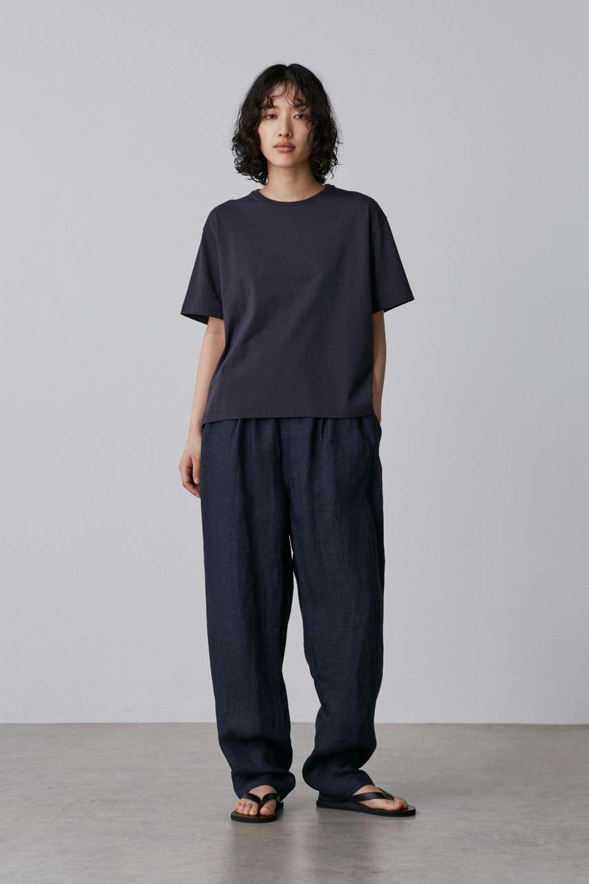 イレーヴ/YLEVEのYLEVE / LINEN POPLIN TROUSERS(ネイビー/1685140056)