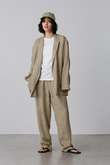 YLEVE / LINEN POPLIN TROUSERS