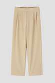 YLEVE / HIGH TWISTED COTTON GABA EASY TROUSERS WOEMN
