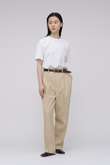 YLEVE / HIGH TWISTED COTTON GABA TROUSERS