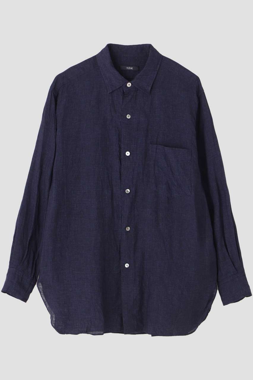 イレーヴ/YLEVEのYLEVE / LINEN POPLIN SHIRT(ネイビー/1685150059)