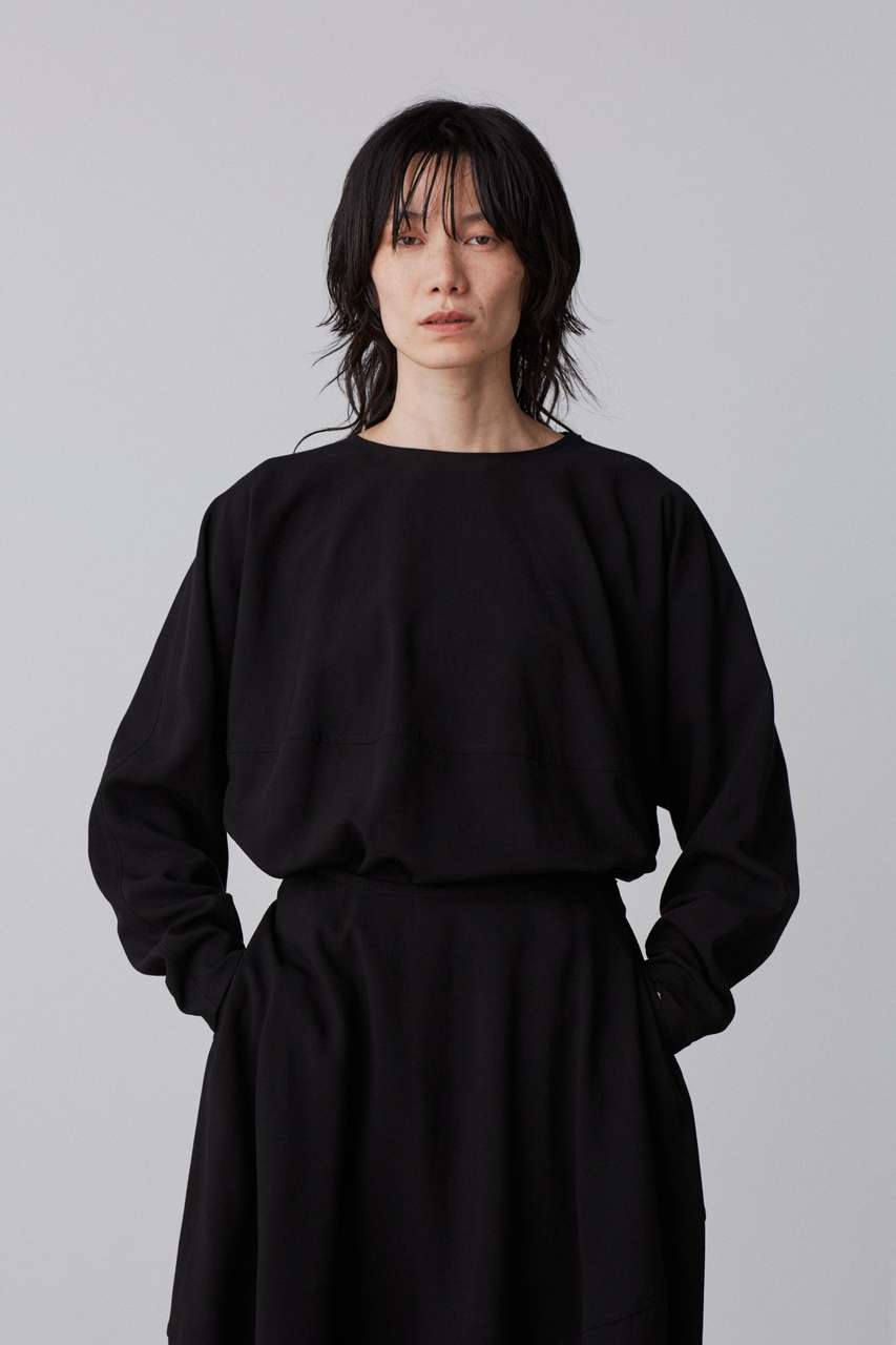 イレーヴ/YLEVEのYLEVE / TENCEL PULL OVER BLOUSE(ブラック/1685150065)