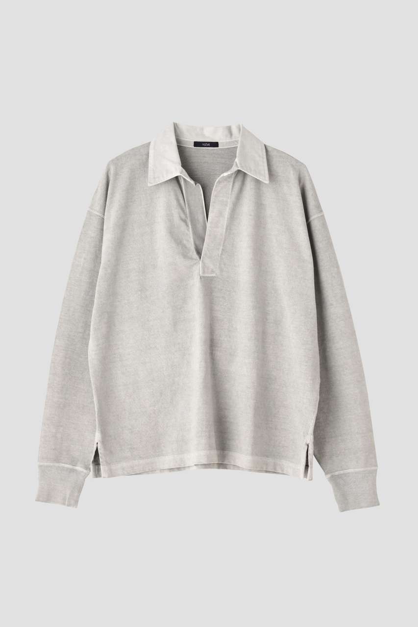 イレーヴ/YLEVEのYLEVE / OPEN END COTTON PIGMENT DYE SKIPPER PULL OVER(グレー/1685166014)