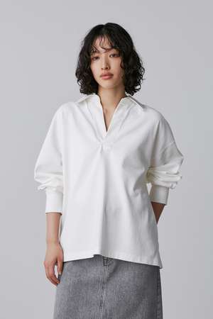 YLEVE / OPEN END COTTON PIGMENT DYE SKIPPER PULL OVER