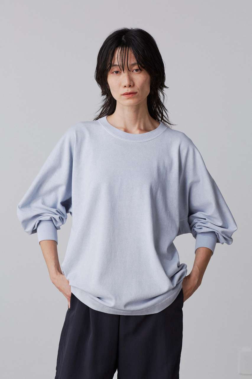 イレーヴ/YLEVEのYLEVE / OPEN END COTTON PIGMENT DYE PULL OVER(ブルー/1685166514)