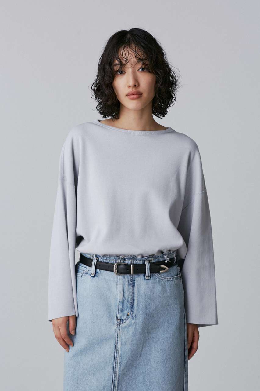 イレーヴ/YLEVEのYLEVE / COTTON RIB PULL OVER BIG(ブルー/1685166562)