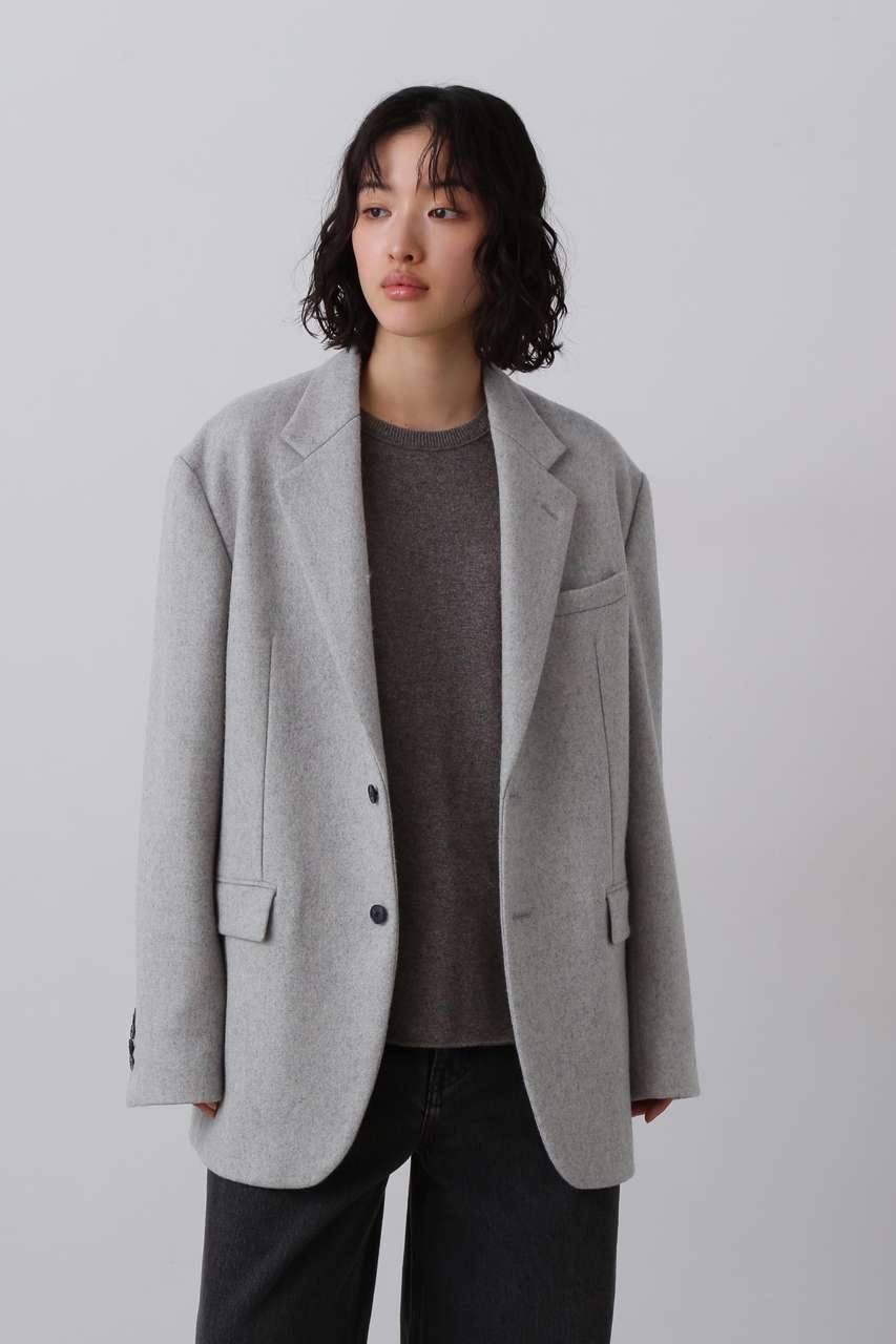イレーヴ/YLEVEのYLEVE / NON MULESING WOOL OVERDYE MELTON JACKET(グレー/1685220057)