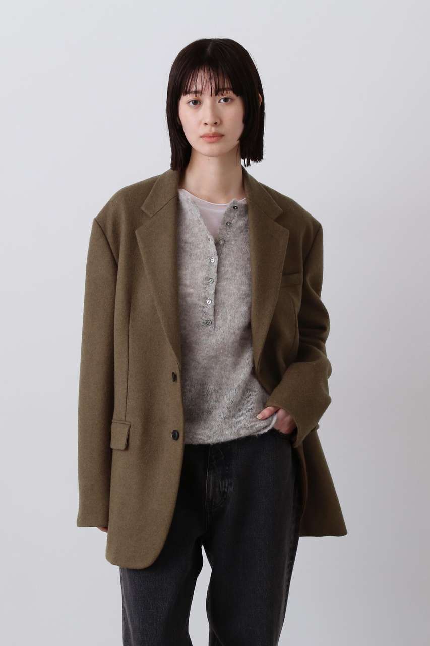 イレーヴ/YLEVEのYLEVE / NON MULESING WOOL OVERDYE MELTON JACKET(ブラウン/1685220057)