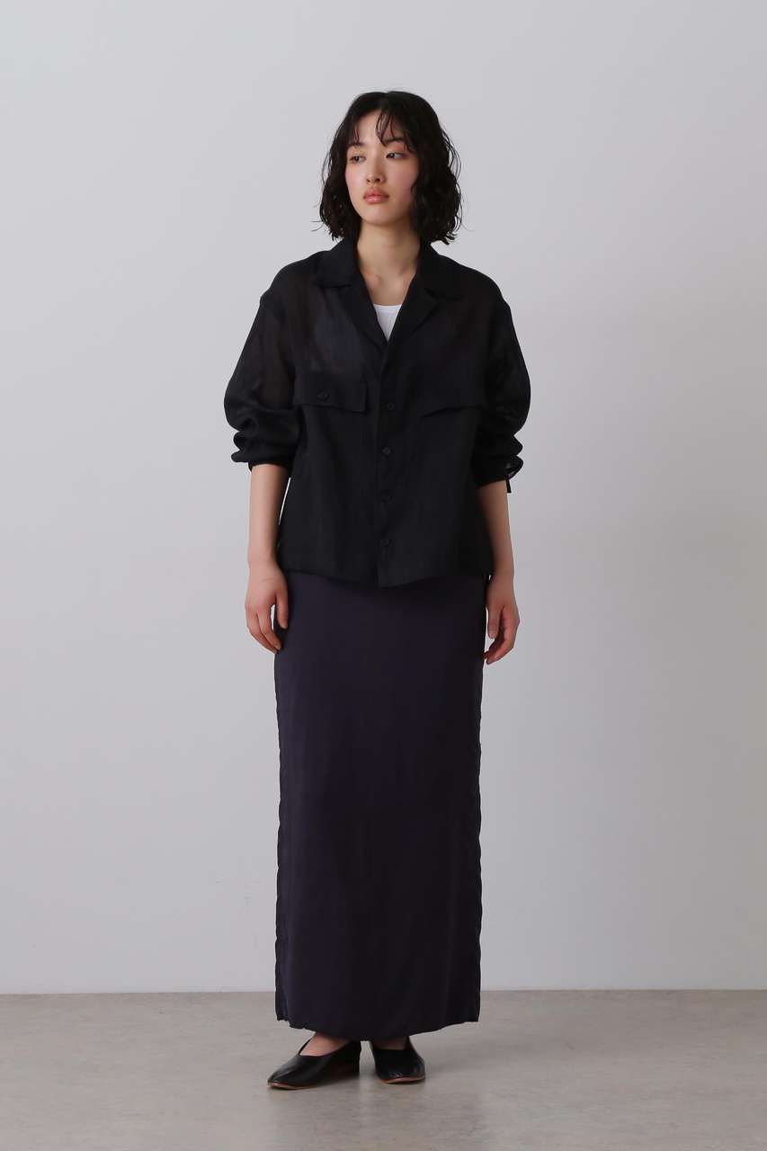 イレーヴ/YLEVEのYLEVE / CUPRA TWILL GARMANT DYE SKIRT(ネイビー/1685230004)