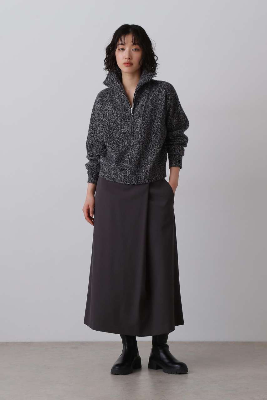 イレーヴ/YLEVEのYLEVE / MERINO WOOL TWILL WRAP SKIRT(グレー/1685230091)