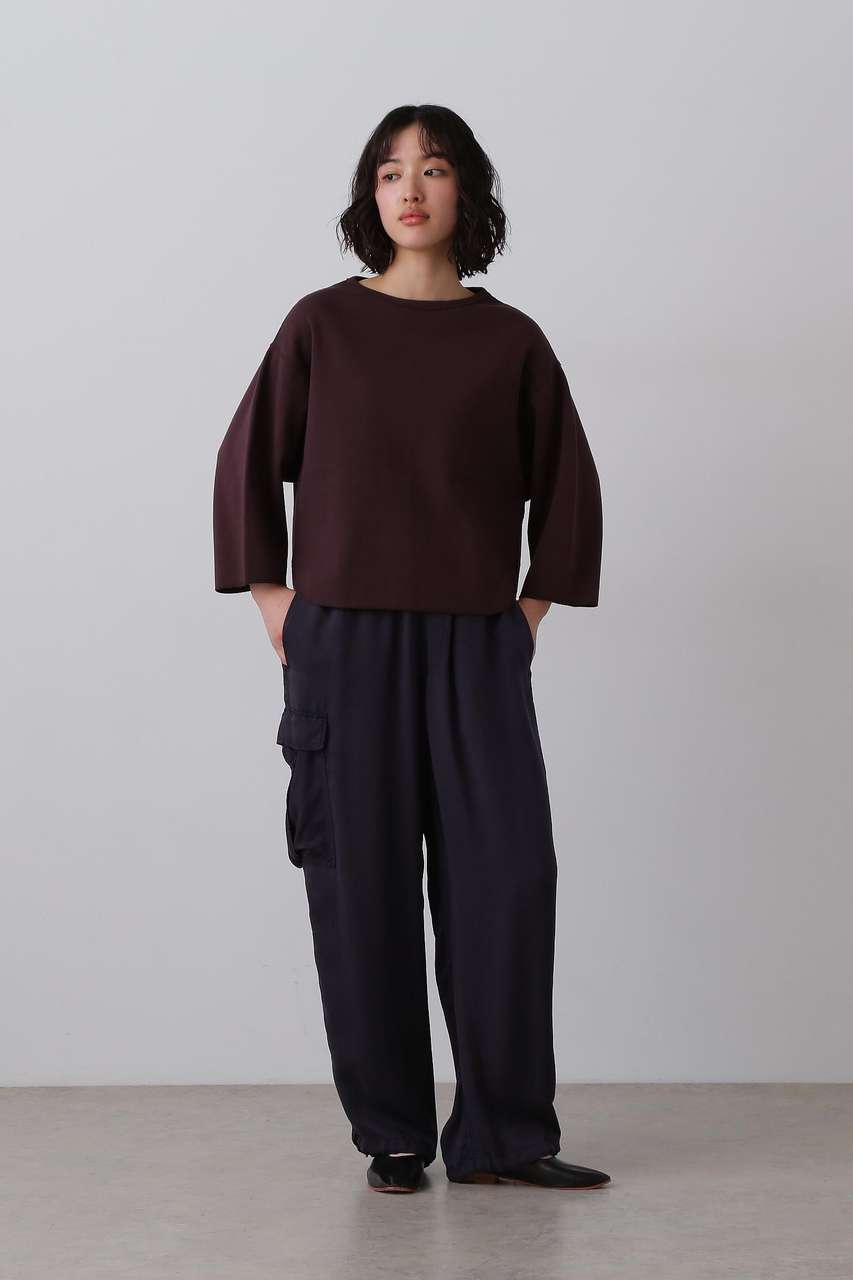 イレーヴ/YLEVEのYLEVE / CUPRA TWILL GARMANT DYE EASY CARGO TROUSERS(ネイビー/1685240003)