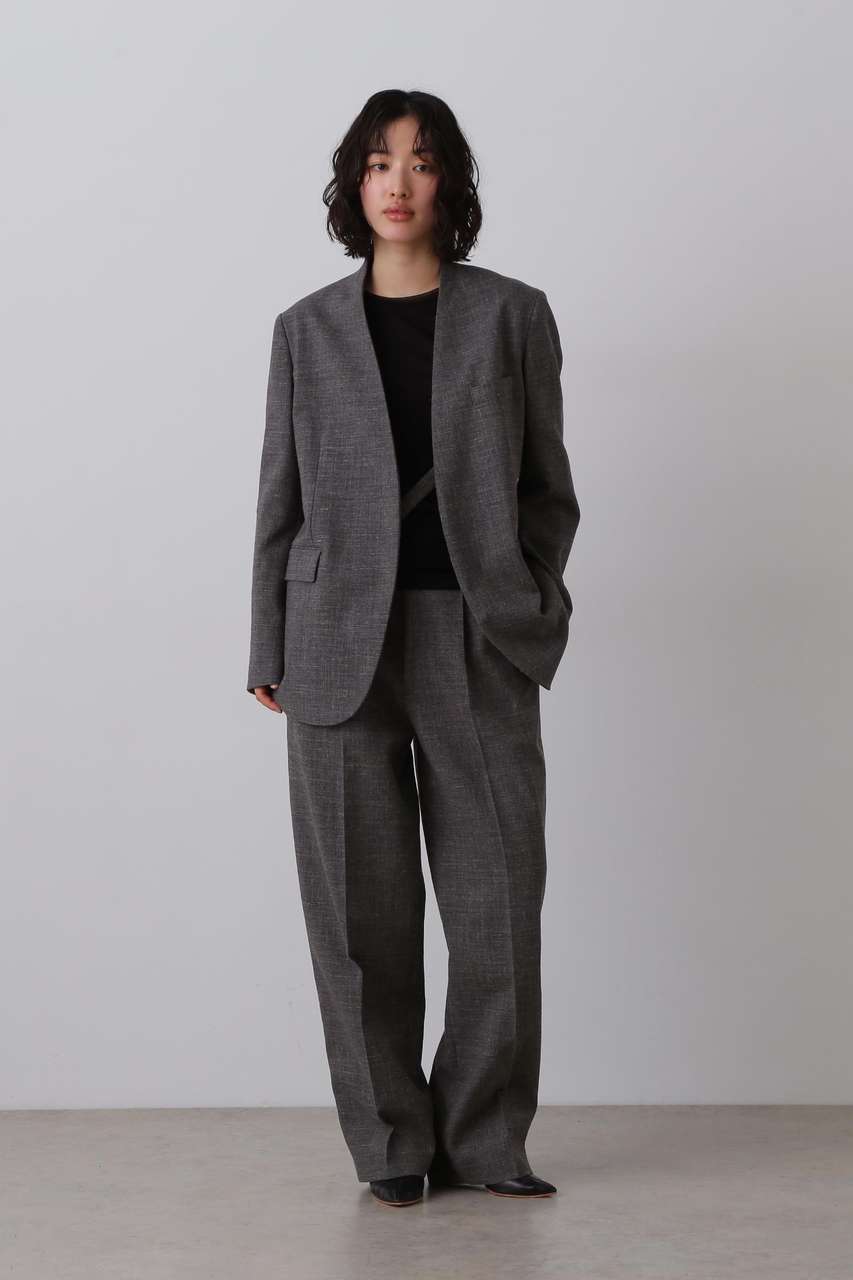 イレーヴ/YLEVEのYLEVE / WOOL LINEN TROUSERS(グレー/1685240039)