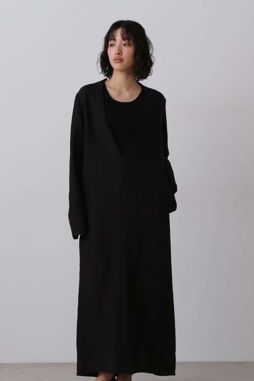 イレーヴ/YLEVEのYLEVE / TENCEL LINEN V NECK ONE PIECE(ブラック/1685255013)