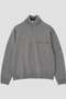 YLEVE / ULTRAFINE MERINO MILLED WOOL KNIT HALF ZIP PULL OVER イレーヴ/YLEVE グレー