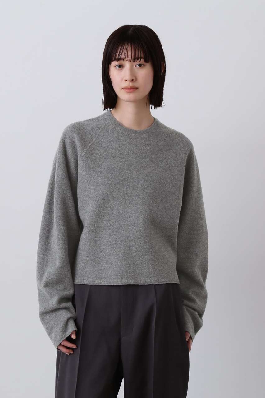 イレーヴ/YLEVEのYLEVE / ULTRAFINE MERINO MILLED WOOL KNIT PULL OVER(グレー/1685260078)