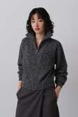 YLEVE / WOOL CASHMERE MELANGE KNIT FULL ZIP PULL OVER