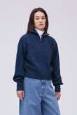 YLEVE / WOOL CASHMERE MELANGE KNIT FULL ZIP PULL OVER