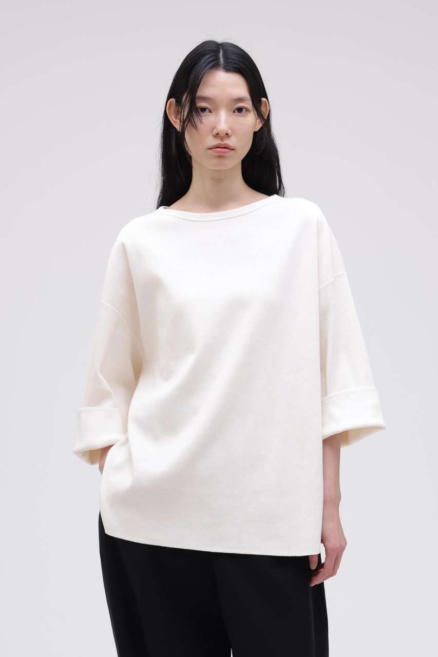 イレーヴ/YLEVEのYLEVE / COTTON RIB PULLOVER BIG(ホワイト/1685266562)