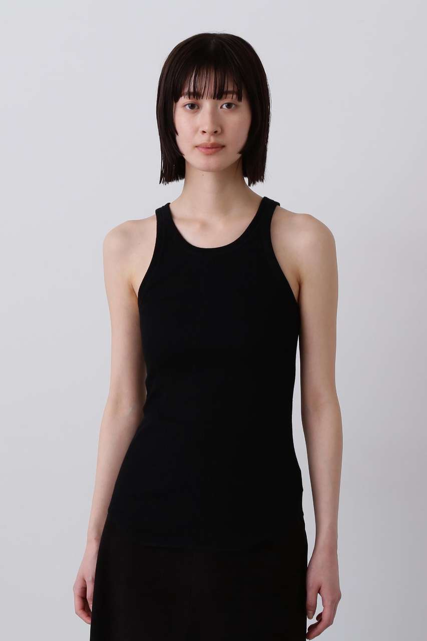 イレーヴ/YLEVEのYLEVE / ORGANIC COTTON LOOP-WHEELED RIB TANK TOP(ブラック/1685267550)