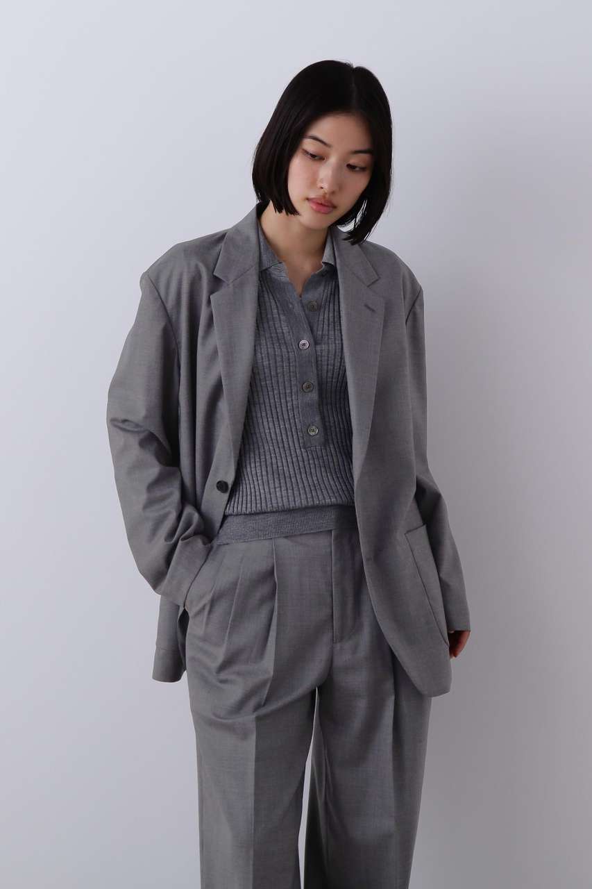 イレーヴ/YLEVEのYLEVE / SUPER120S CHAMBRAY WOOL JACKET(グレー/1686120029)