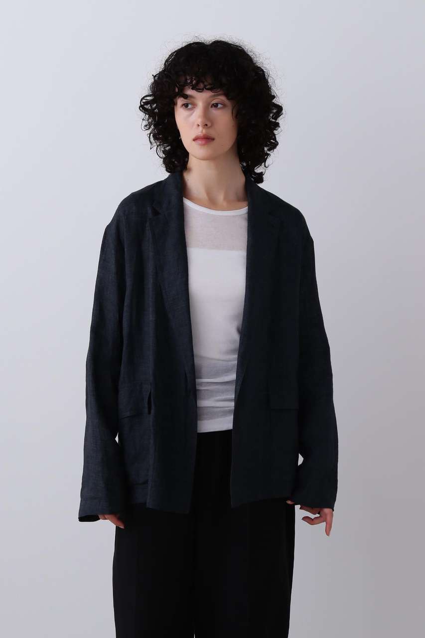 イレーヴ/YLEVEのYLEVE / LINEN POPLIN JACKET(ブラック/1686120056)
