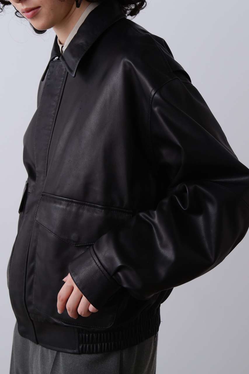 YLEVE(イレーヴ)｜YLEVE / SHEEP LEATHER ZIP BLOUSON/ブラック の通販
