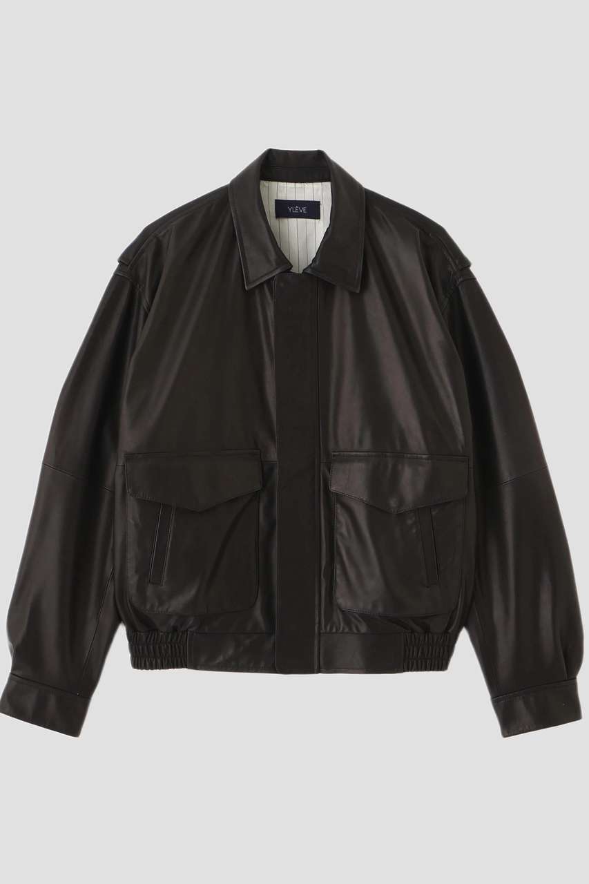 YLEVE(イレーヴ)｜YLEVE / SHEEP LEATHER ZIP BLOUSON/ブラック の通販