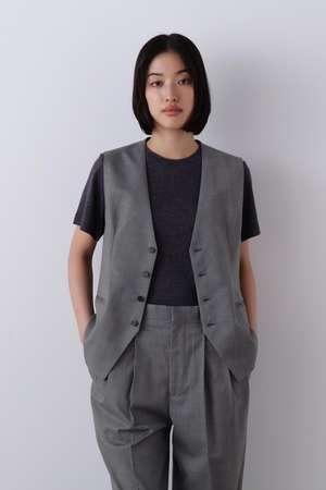 イレーヴ/YLEVEのYLEVE / SUPER120’S CHAMBRAY WOOL VEST(110800/110802)